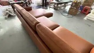 Outline sofa brown aniline leather