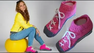 Knitted slipper socks. Simple. #(2026)