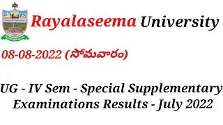 RU UG 4th Sem - Special Supplementary Examinations Results - July 2022