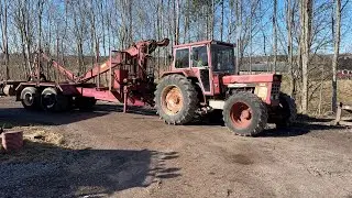 Köp Traktor International 1246 med timmervagn på Klaravik