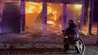 Large Storage units on Fire. 86 Highway near Granby, Mo. 12-23-2024