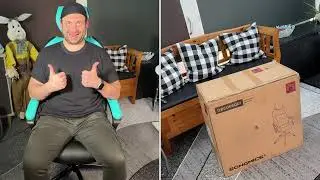 SONGMICS Office Desk Chair Computer Chair PU Adjustable Headrest Padded unboxing and instructions