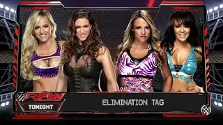 WWE 2K16 Stephanie McMahon,Summer Rae VS Emma,Layla Elimination Tag Match