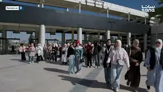 Footage shows visitors at the Damascus International Book Fair on its fifth day