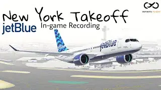 Cockpit View JetBlue A220 Departure from New York (JFK) | JetBlue A220-300 | In-game Recording