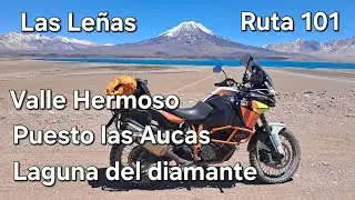 Lagar: Traves&iacute;a en moto por Ruta 101,Lag. del Diamante, Las Le&ntilde;as, Paso Damas,Valle Hermoso, Aucas..