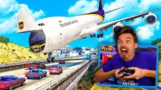 In GTA 5.. Boeing 747 EMERGENCY LANDING CRASH on busy HIGHWAY! (OMG!)