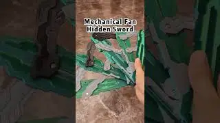 Mechanical Fan. Hidden Sword. Cyberpunk Style.