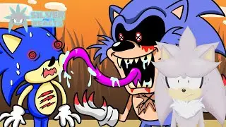 Silver Reacts To SONIC.EXE vs. SUNKY?! Friday Night Funkin' Logic | Cartoon Animation