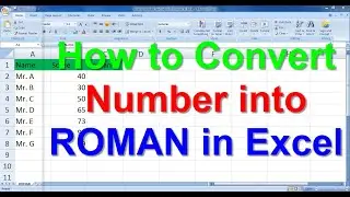 How to convert number into Roman in Excel
