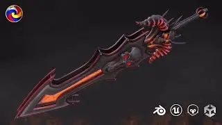 Fantasy Sword 24 with scabbard Stylized