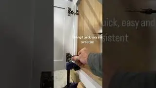 Installing cabinet doors made easy with a simple jig and clamp.