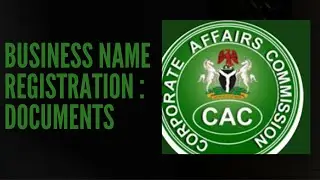 BUSINESS NAME REGISTRATION DOCUMENTS WITH THE CORPORATE AFFAIRS COMMISSION