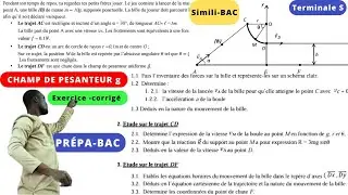 Champ g de pesanteur #PrépaBAC#exo_corrigé#SimiliBac
