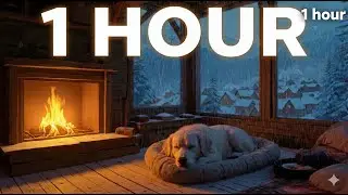 1 Hour of Pure Relaxation - Cozy Dog, Rain & Fireplace ASMR