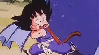 Bulma hits Goku with a car