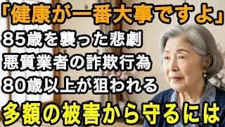 85歳女性実話「私だけは大丈夫と思っていた」80歳以上の初期認知症者だけを狙う悪質詐欺。誰もが陥りやすい罠と恐怖の被害内容【60代以上の方へ⧸老後の幸せ⧸シニア】