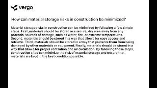 Minimizing Material Storage Risks in Construction