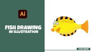 How to draw fish design in Adobe #illustrators | #illustratortutorial  #shorts #trending