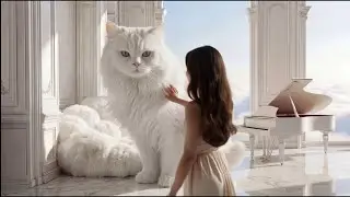 Escape from Heaven #ai #cat #heaven #white  #fyp #piano 