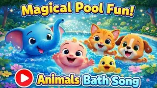 Magical Pool Bath Song 🏊&zwj;♂️🦁 | Animals Swimming & Singing | Kids Nursery Rhymes