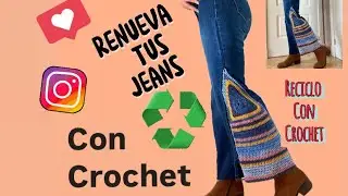 RECICLA Tus Jeans Con CROCHET/ Renueva♻️#ideastejer