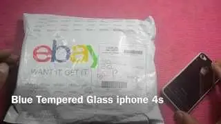 Tempered Glass iphone 4s (Blue)