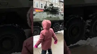 Surprise Encounter on the Way to School: Military Tank Spotted!