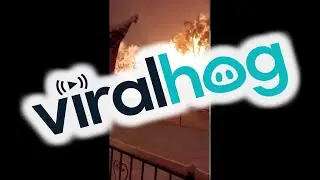 Heavy Snow Causes A Power Line Fire || ViralHog