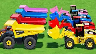 WORK WITH RAINBOW MACHINES! EXTREME LOADER MOVES COLOR SAND WITH MONSTER TRUCKS &ndash; FS22