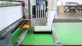 CNC Router with loading,unloading platform and auto labeling.#cncmachine #cncwood #autoloading