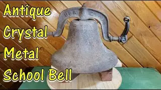 Antique Cast Iron Crystal Metal No. 2 School Yard Bell w Yoke BEAUTIFUL SOUND