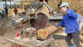 skillful industrial wood processing by machine