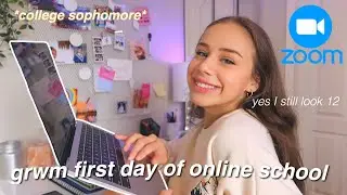 first day of online classes GRWM + vlog *college sophomore*