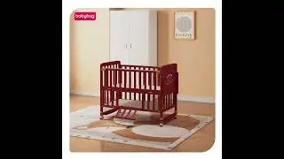 Babyhug 6 in 1 Baby Cot with Rocking Function - Tan