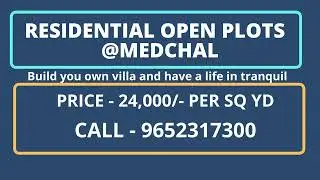 RESIDENTIAL OPEN PLOTS MEDCHAL KANDLAKOYA HYDERABAD |  RESIDENTIAL VILLA PLOTS   CALL  9652317300