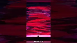 Pink clouds sunset digital painting, #shorts #procreate