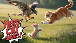 Falcon Dive Rescue: Heroic Cat Saves Bunny from Danger