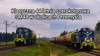 Klasyczna SM48-084 PKP Cargo złapana w dw&oacute;ch ujęciach w okolicach Przemyśla