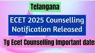 TG ECET counselling 2025 dates ||Telangana ECET 2025 counselling Dates ||TG ECET web counselling