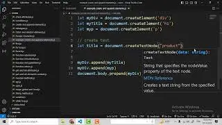 أساسيات البرمجة بلغة  #javascript  الدرس 35   مثال تطبيقي create and append elements