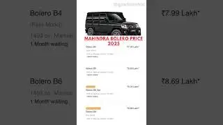 Mahindra Bolero Price 2025