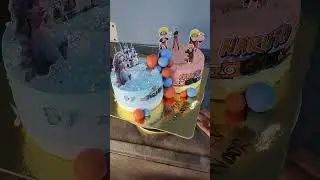 elsa & Naruto theme cake #kanha home bakery #flower cake# theme cake #asthetic cake design