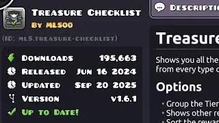 Treasure checklist mod in gd 2.2 (Another useful mod)