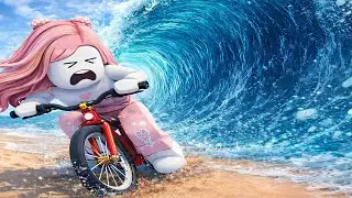 [로블록스] 자전거를 타고 쓰나미에서 탈출해요~!! (Escape The Tsunami On Bike) - 민또 경또 -