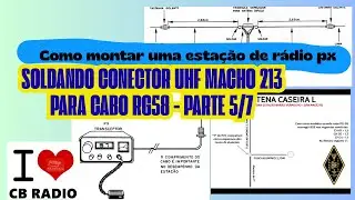 EP 453 - Soldando conector macho uhf 213 em cabo RG58 - Teste final para encontrar curto.