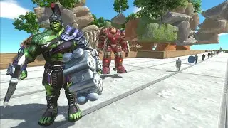 - GLADIATOR HULK VS HULK BUSTER DEATH RUN  - Animal Revolt Battle Simulator