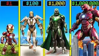 GTA 5 : $1 IRONMAN to $1,000,000,000 IRON GODZILLA in GTA 5!