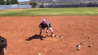 Infield Drill with Perfect Glove Presentation- pick, transfer and throw.