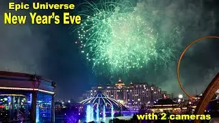 Epic Universe New Year's Eve Fireworks (2 cameras)